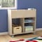 Flash Furniture Bright Beginnings Commercial Double Sided Space Saving Wooden Mobile Storage Cart with Clear Back, Locking Casters and 6 Storage Compartments, Natural MK-KE24268-GG - alternate 8